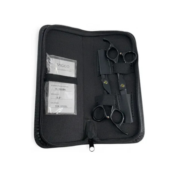 SET DE TIJERAS VIGGO V-102BK 5,5" 2