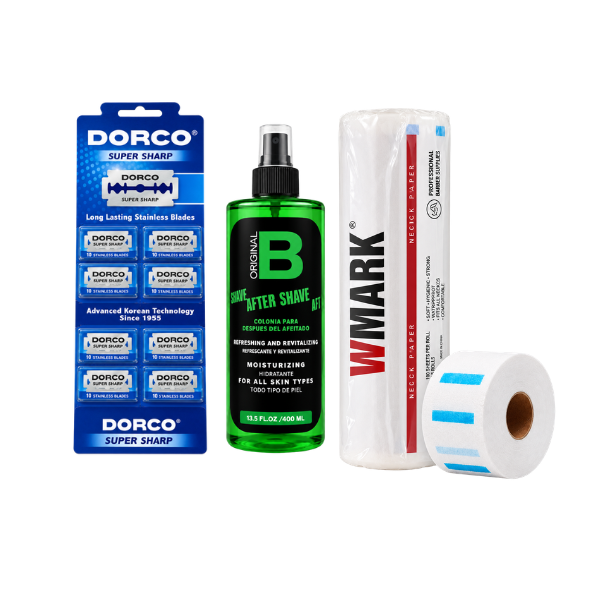 COMBO FILOS DORCO 200 SERVICIOS + AFTER SHAVE VERDE + TUBO DE CUELLO WMARK