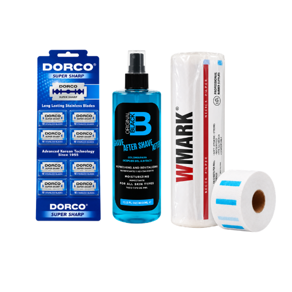 COMBO FILOS DORCO 200 SERVICIOS + AFTER SHAVE AZUL + TUBO DE CUELLO WMARK